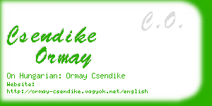 csendike ormay business card